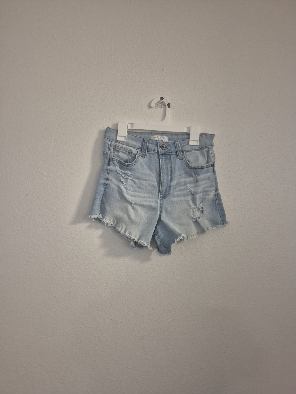 Light Wash Distressed Denim Short - Women's Jean Shorts